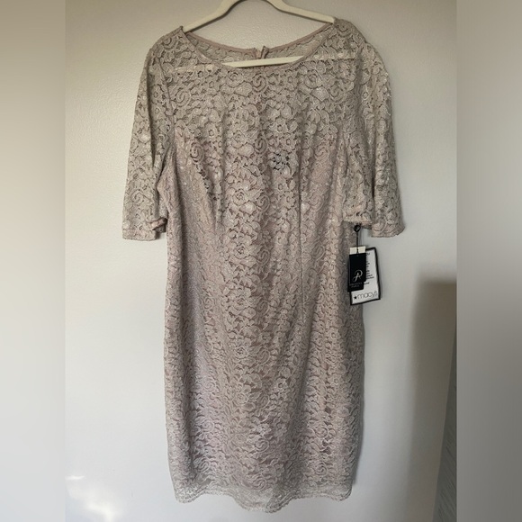 Adrianna Papell Dresses & Skirts - Adrienna Pappell Lace Dress Sz 18W NWT Color Icy Lilac gray very pretty holiday